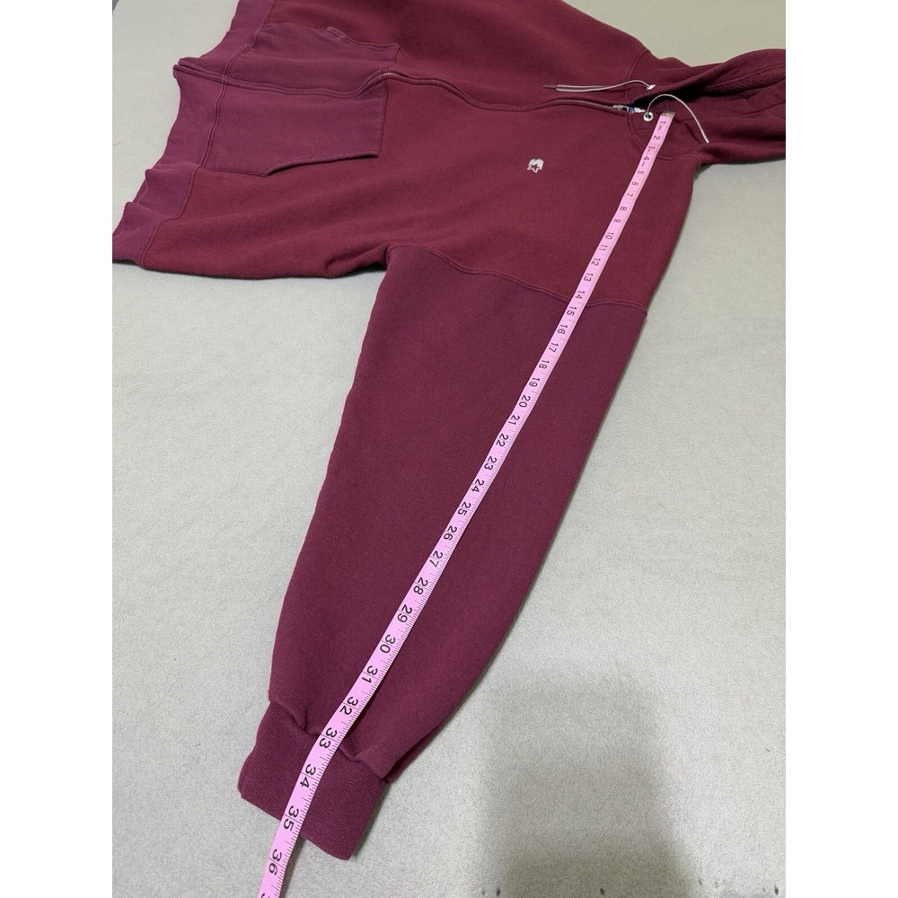 Vintage 90s Starter Mens XL Faded Heavyweight Blank Full Zip Hoodie Maroon WORN‎ - Picture 11 of 16
